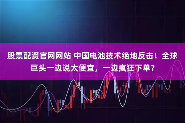 股票配资官网网站 中国电池技术绝地反击！全球巨头一边说太便宜，一边疯狂下单？